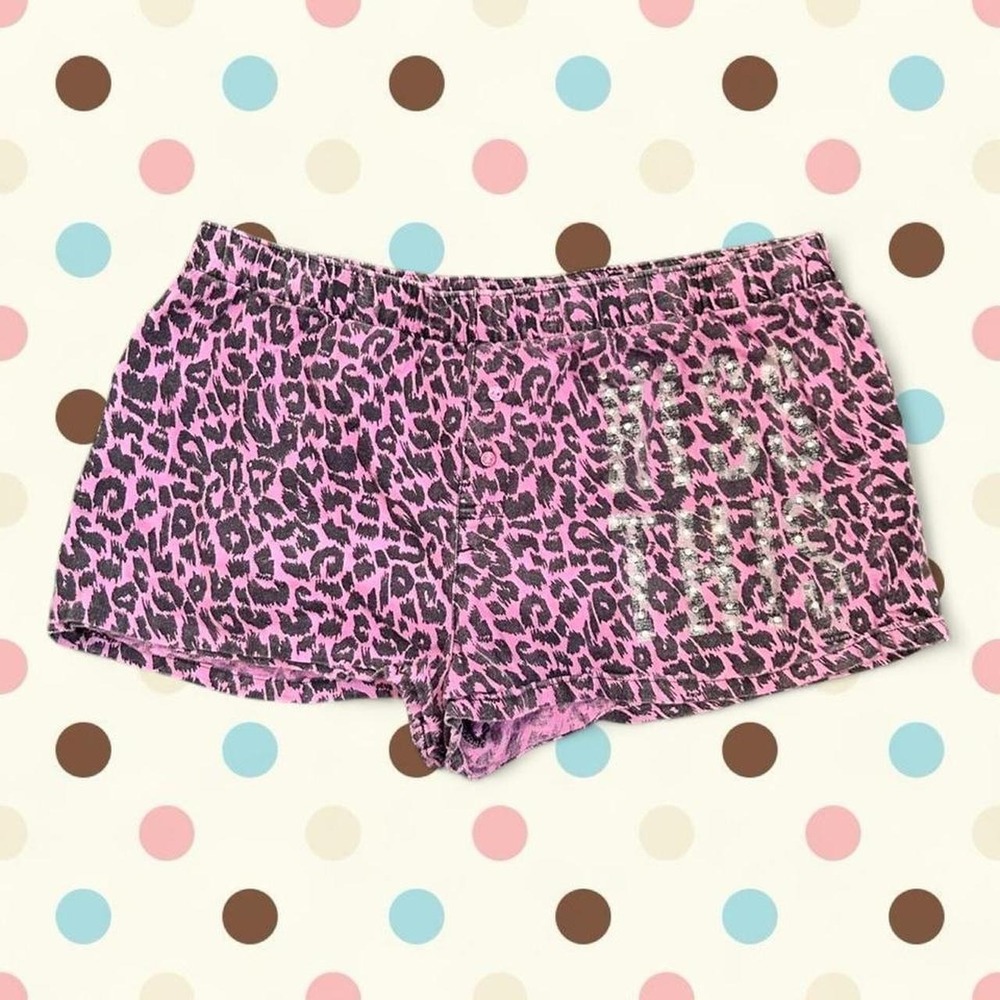 Y2K leopard print Victoria's Secret "kiss this" micro shorts